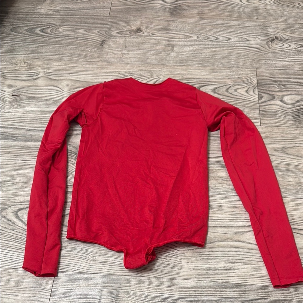 Red Long Sleeve Bodysuit